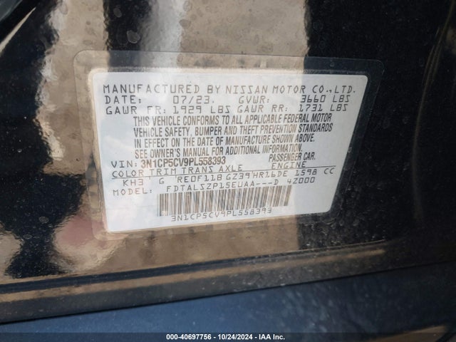 3N1CP5CV9PL558393 Nissan Kicks Sv Xtronic Cvt