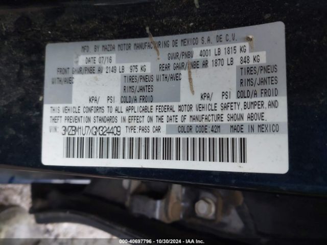 3MZBM1U7XGM324409 Mazda Mazda3 I Sport