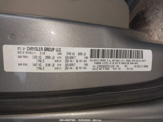 2C4RDGBG5ER313105 Dodge Grand Caravan Se