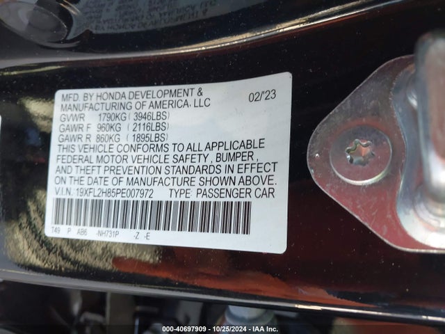 Honda Civic Sport 2023 19XFL2H85PE007972 Image 9