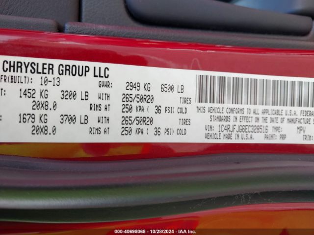 2014 JEEP GRAND CHEROKEE 1C4RJFJG6EC328516 Photo 8