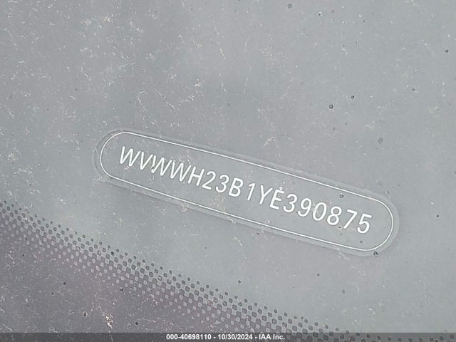 Aukcja sprzedaży 2000 Volkswagen Passat Glx, vin: WVWWH23B1YE390875, numer aukcji: 40698110