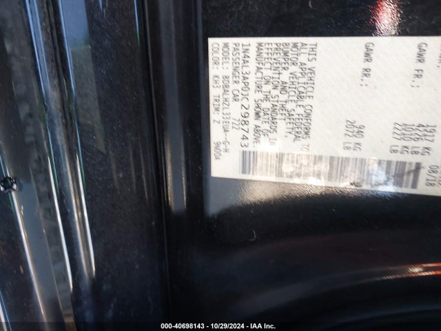 Продажа на аукционе авто 2018 Nissan Altima 2.5 Sr, vin: 1N4AL3AP0JC298743, номер лота: 40698143