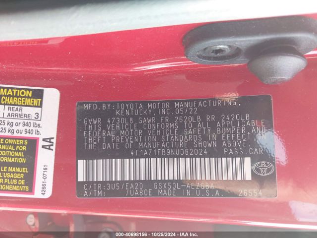 4T1AZ1FB9NU082024 Toyota AVALON XLE