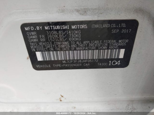 2018 MITSUBISHI MIRAGE G4 ML32F3FJ8JHF05172 Photo 8