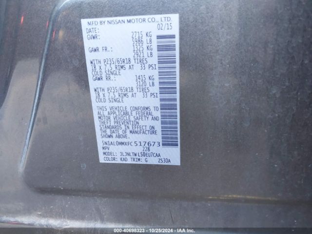 5N1AL0MMXFC517673 Infiniti QX60
