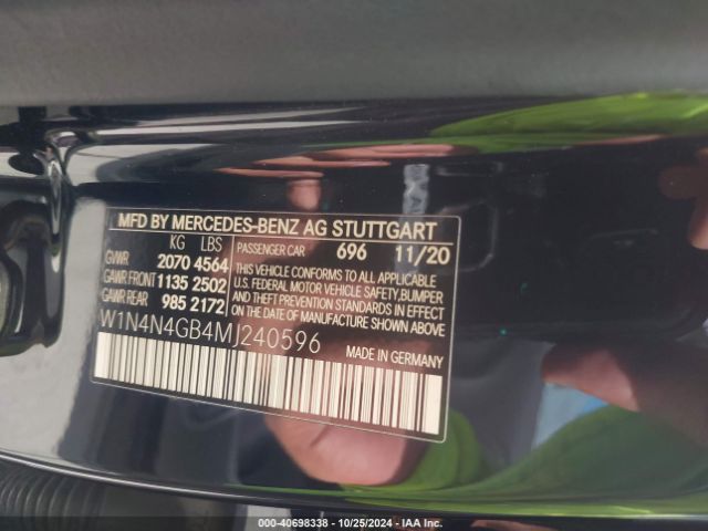 W1N4N4GB4MJ240596 Mercedes-Benz GLA 250