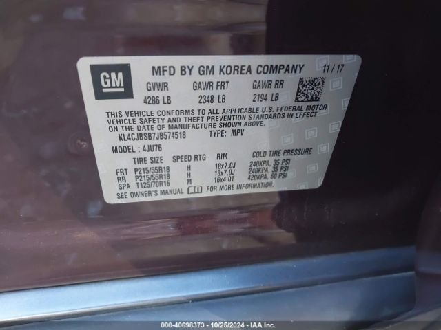 KL4CJBSB7JB574518 Buick Encore Preferred Ii