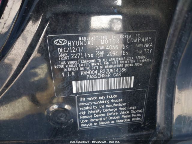 KMHD04LB2JU614186 Hyundai Elantra Sport