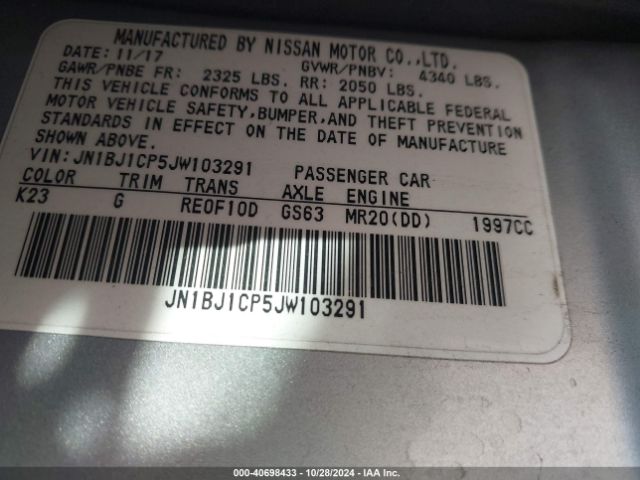 JN1BJ1CP5JW103291 Nissan Rogue Sport S