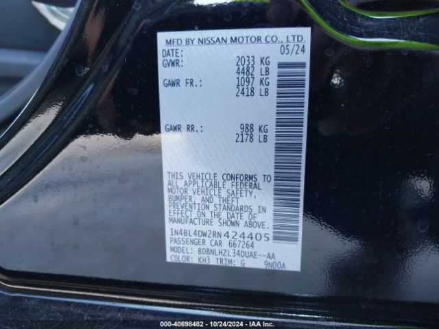 1N4BL4DW2RN424405 Nissan Altima Sv Intelligent Awd