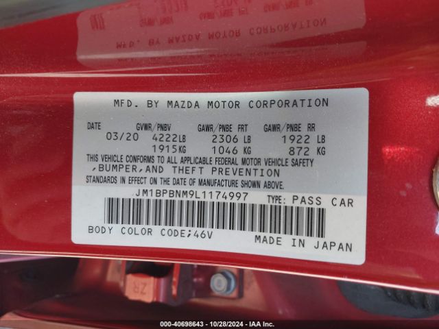 JM1BPBNM9L1174997 Mazda Mazda3 Premium Package