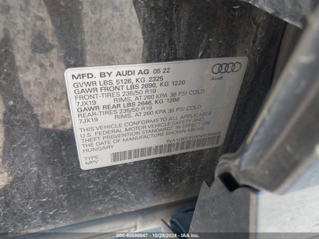 WA1DECF3XN1135696 Audi Q3 Premium 45 Tfsi S Line Quattro Tiptronic