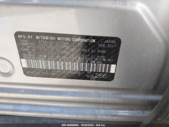 JA4AD3A38HZ041027 Mitsubishi Outlander Se/sel
