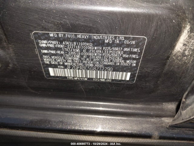 Subaru Crosstrek 2.0i Premium 2016 JF2GPABC5G8272290 Image 9