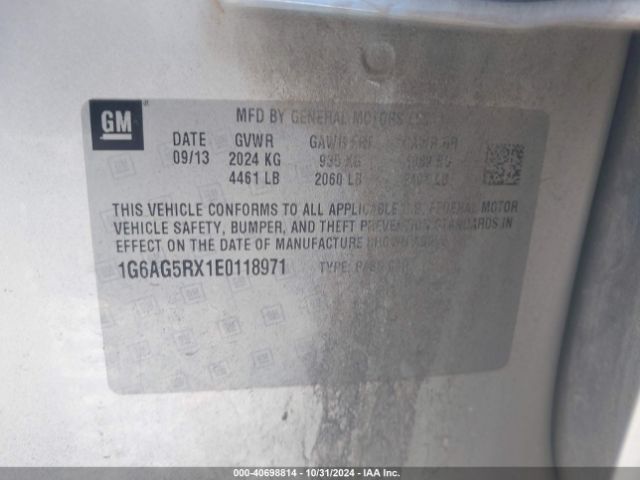1G6AG5RX1E0118971 Cadillac Ats Standard