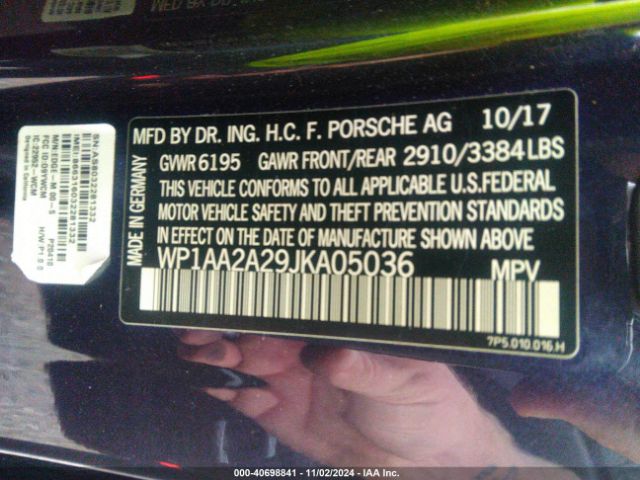 2018 PORSCHE CAYENNE WP1AA2A29JKA05036 Photo 8