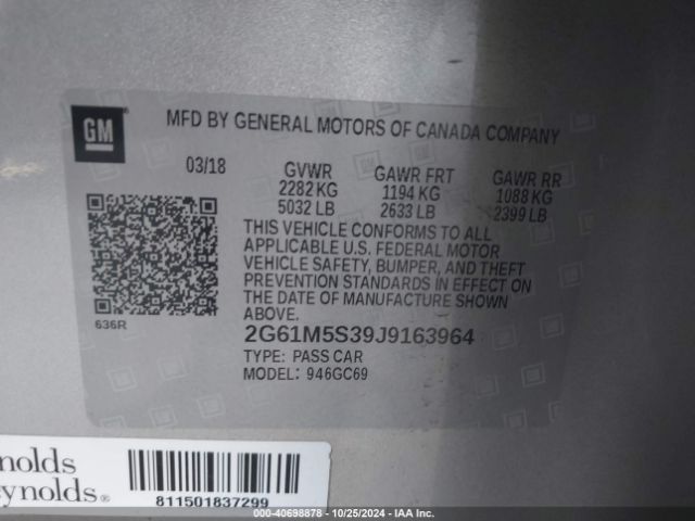 2G61M5S39J9163964 Cadillac XTS LUXURY