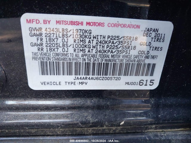 2012 MITSUBISHI OUTLANDER SPORT JA4AR4AU6CZ005720 Photo 8