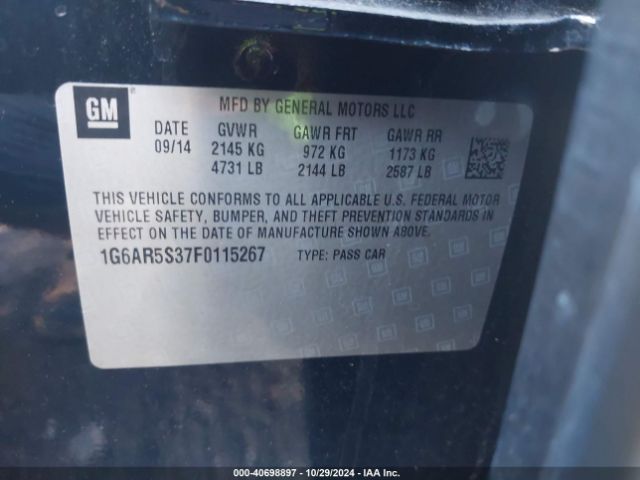 1G6AR5S37F0115267 Cadillac CTS LUXURY