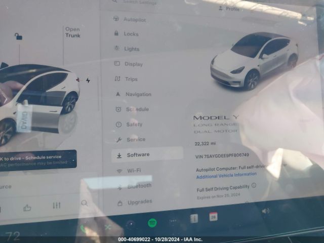 7SAYGDEE9PF806749 Tesla Model Y Awd/long Range Dual Motor All-wheel Drive