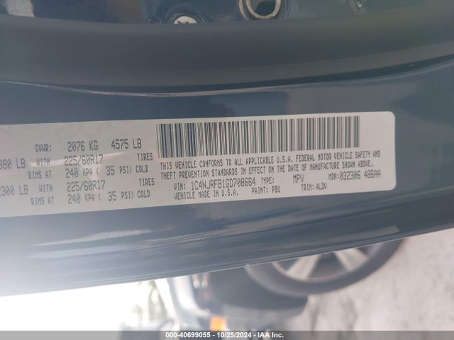 1C4NJRFB1GD708664 Jeep Patriot High Altitude Edition
