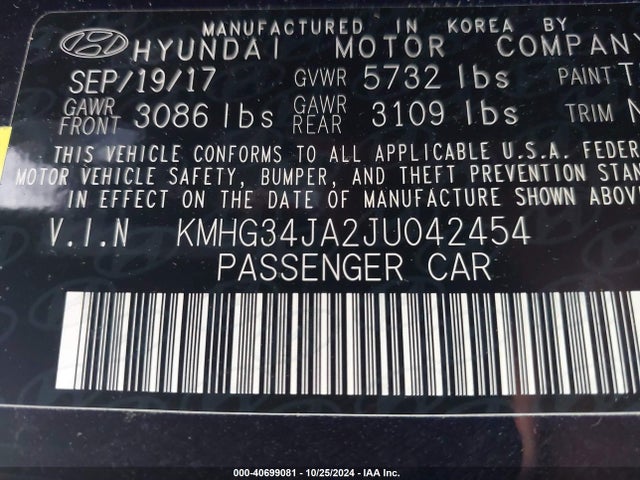 KMHG34JA2JU042454 Genesis G90 3.3t Premium