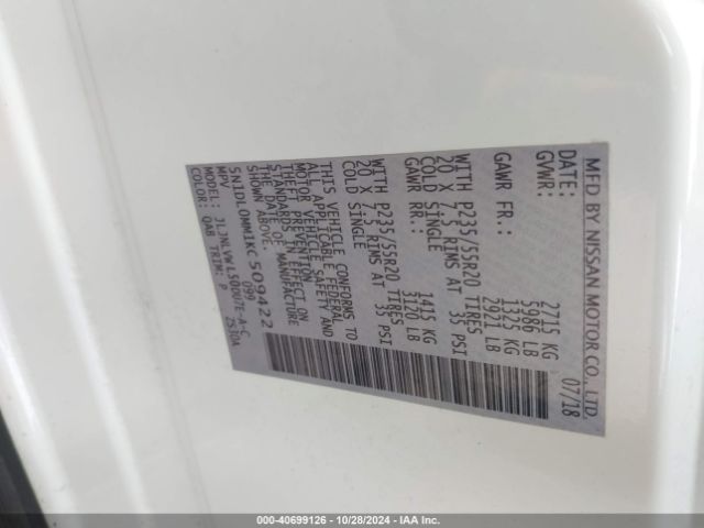 5N1DL0MM1KC509422 Infiniti QX60 LUXE