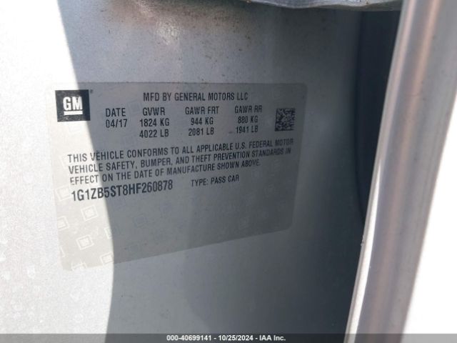1G1ZB5ST8HF260878 Chevrolet MALIBU LS