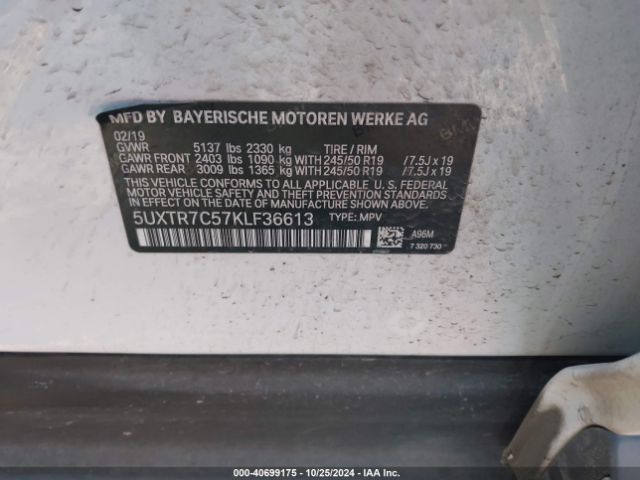 5UXTR7C57KLF36613 BMW X3 Sdrive30i