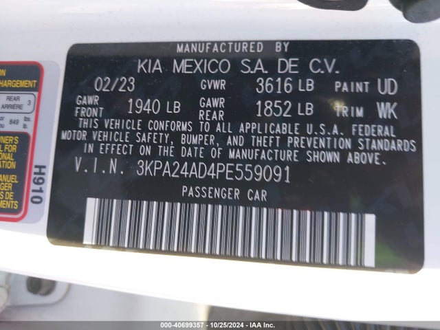 KIA RIO S 2023 3KPA24AD4PE559091 Image 9