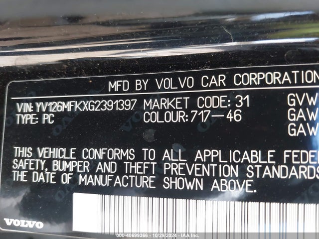 Volvo S60 T5 Drive-e Premier 2016 YV126MFKXG2391397 Image 9
