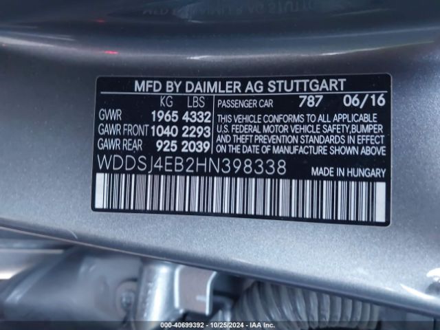 2017 MERCEDES-BENZ CLA 250 WDDSJ4EB2HN398338 Photo 8