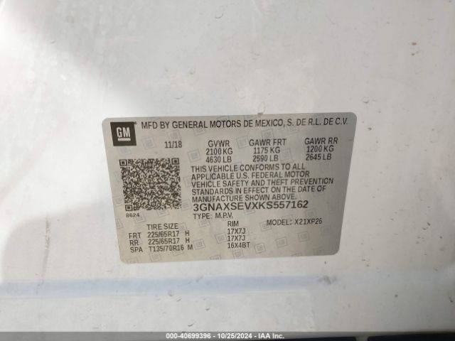 3GNAXSEVXKS557162 Chevrolet EQUINOX LS