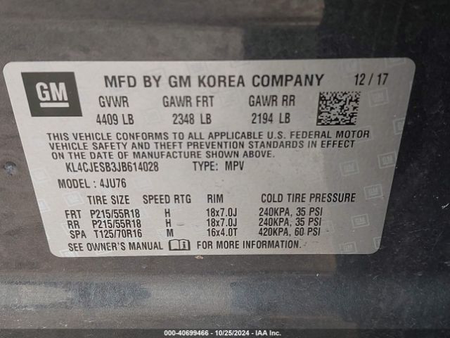 KL4CJESB3JB614028 Buick Encore Preferred