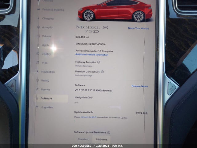 Tesla Model S 60d/70d/75d/85d/90d 2016 5YJSA1E20GF140969 Image 19