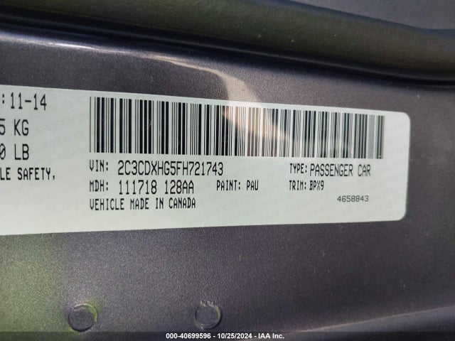 Dodge Charger Sxt 2015 2C3CDXHG5FH721743 Image 9