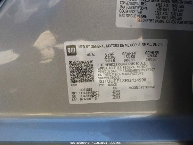 3GTUUEEL8RG414996 GMC Sierra 1500 4wd  Short Box At4