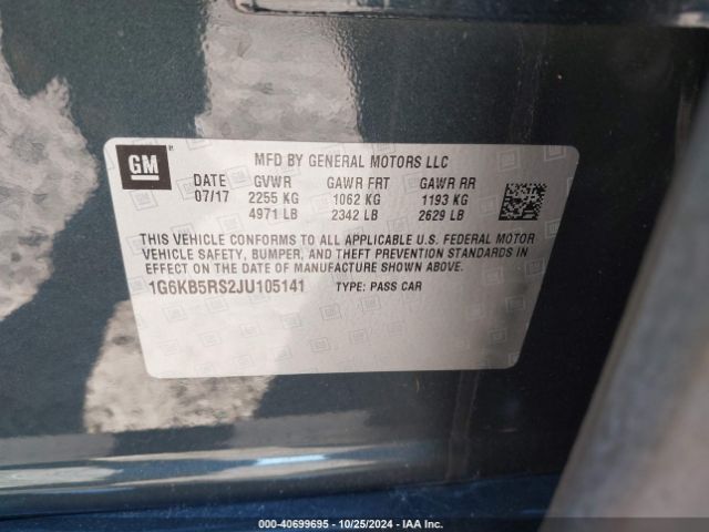1G6KB5RS2JU105141 Cadillac Ct6 Standard