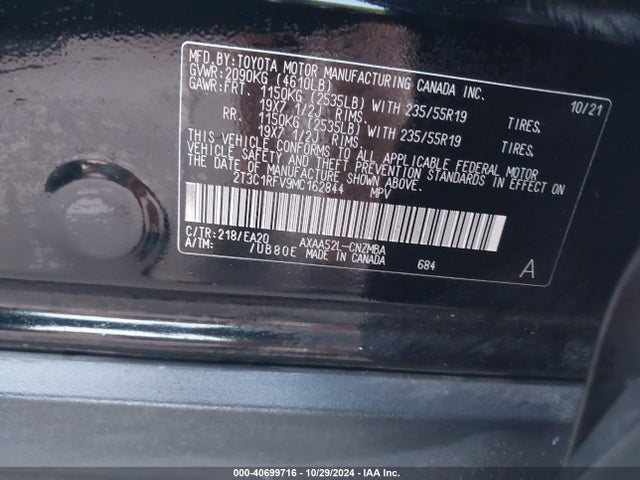 2T3C1RFV9MC162844 Toyota Rav4 Xle Premium