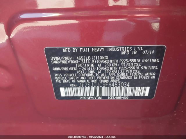 JF2SJGUC9FH483034 Subaru Forester 2.0xt Touring
