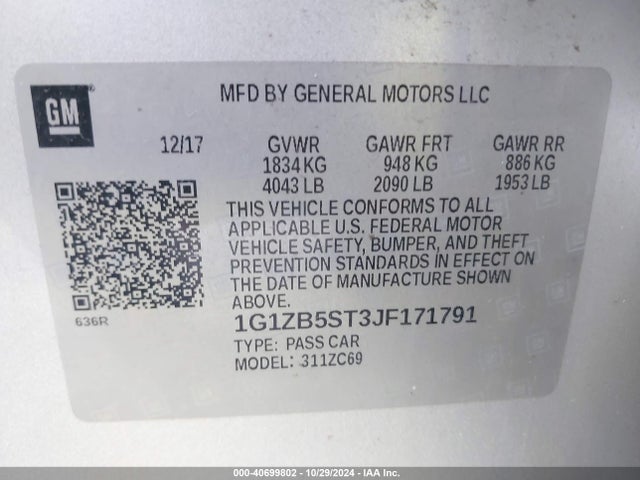 Chevrolet Malibu 1ls 2018 1G1ZB5ST3JF171791 Image 9