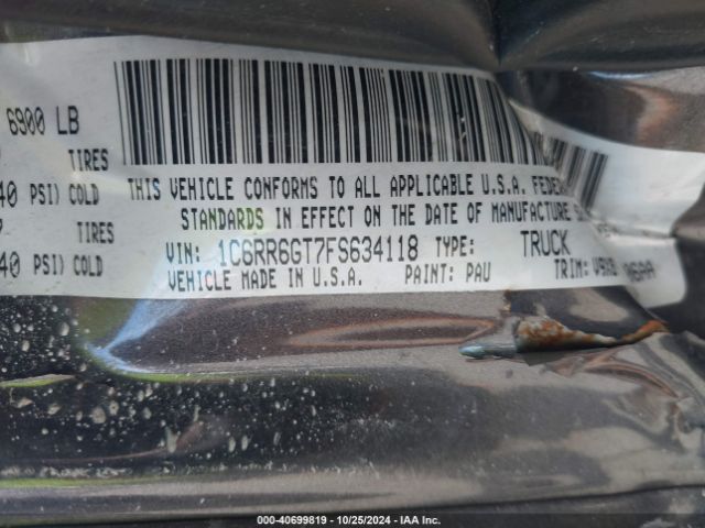 1C6RR6GT7FS634118 RAM 1500 Slt