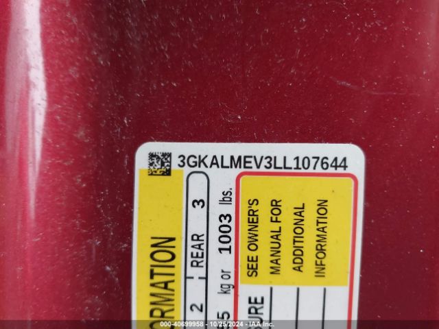 3GKALMEV3LL107644 GMC Terrain Fwd Sle
