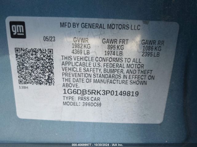 1G6DB5RK3P0149819 Cadillac Ct4 Premium Luxury
