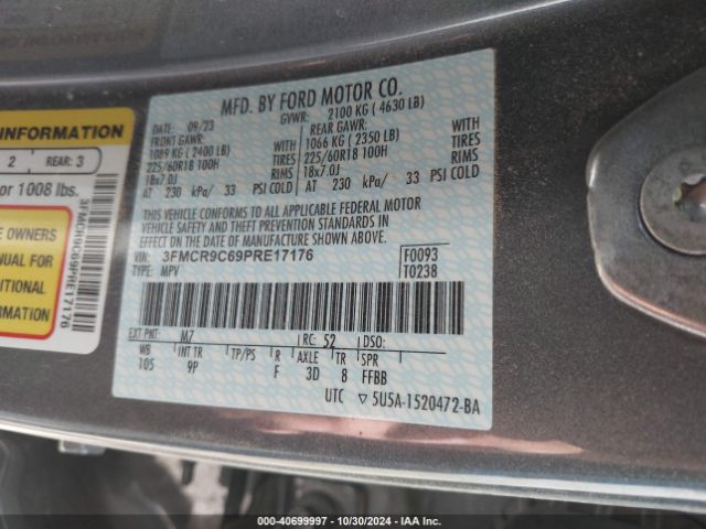 3FMCR9C69PRE17176 Ford Bronco Sport Outer Banks