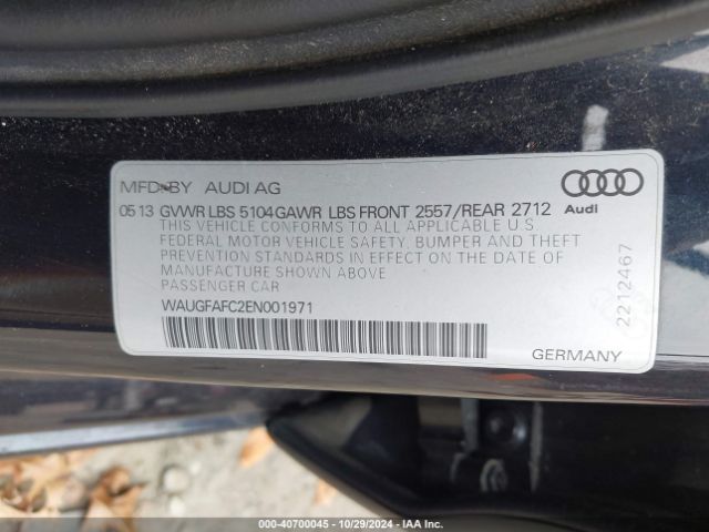 WAUGFAFC2EN001971 Audi A6 2.0t Premium