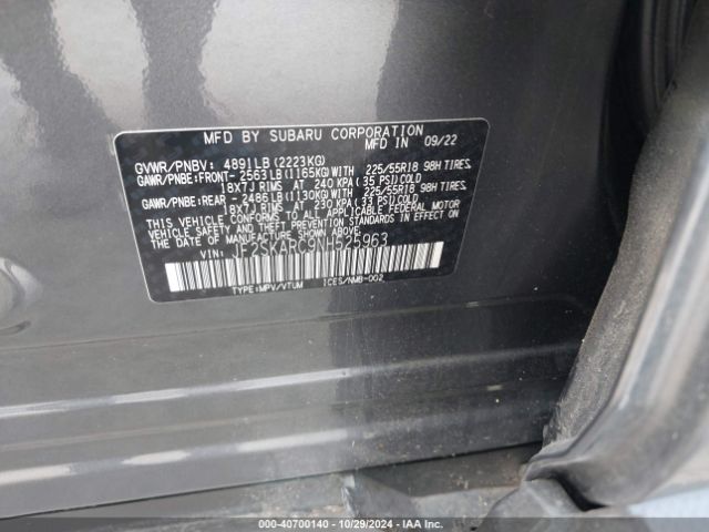 JF2SKARC9NH525963 Subaru Forester Touring
