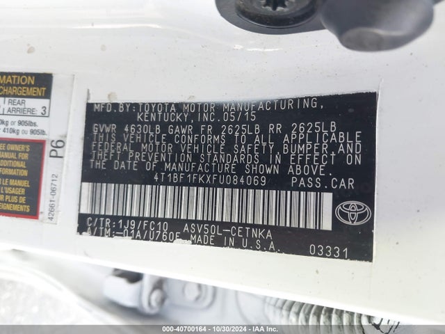 4T1BF1FKXFU084069 Toyota CAMRY LE
