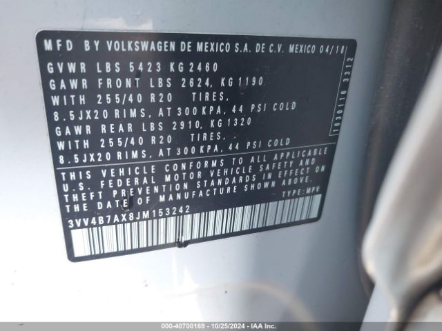 3VV4B7AX8JM153242 Volkswagen Tiguan 2.0t Sel Premium